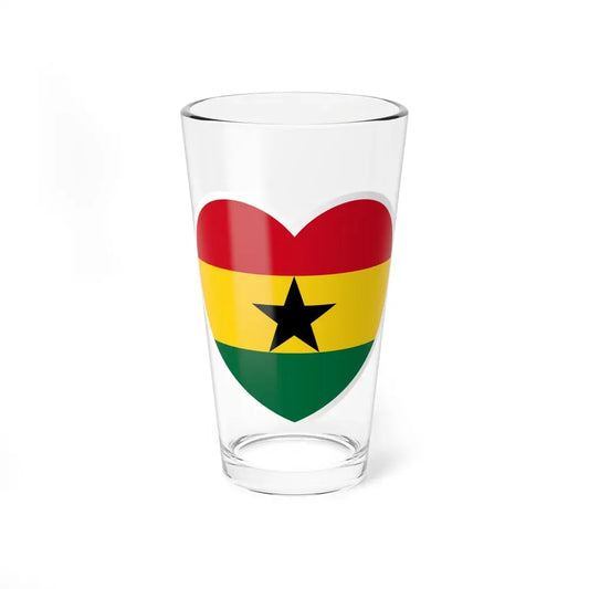 Heart Flag of Ghana - Pint Glass 16oz 16oz - Go Mug Yourself