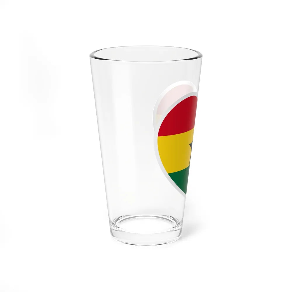 Heart Flag of Ghana - Pint Glass 16oz-Go Mug Yourself