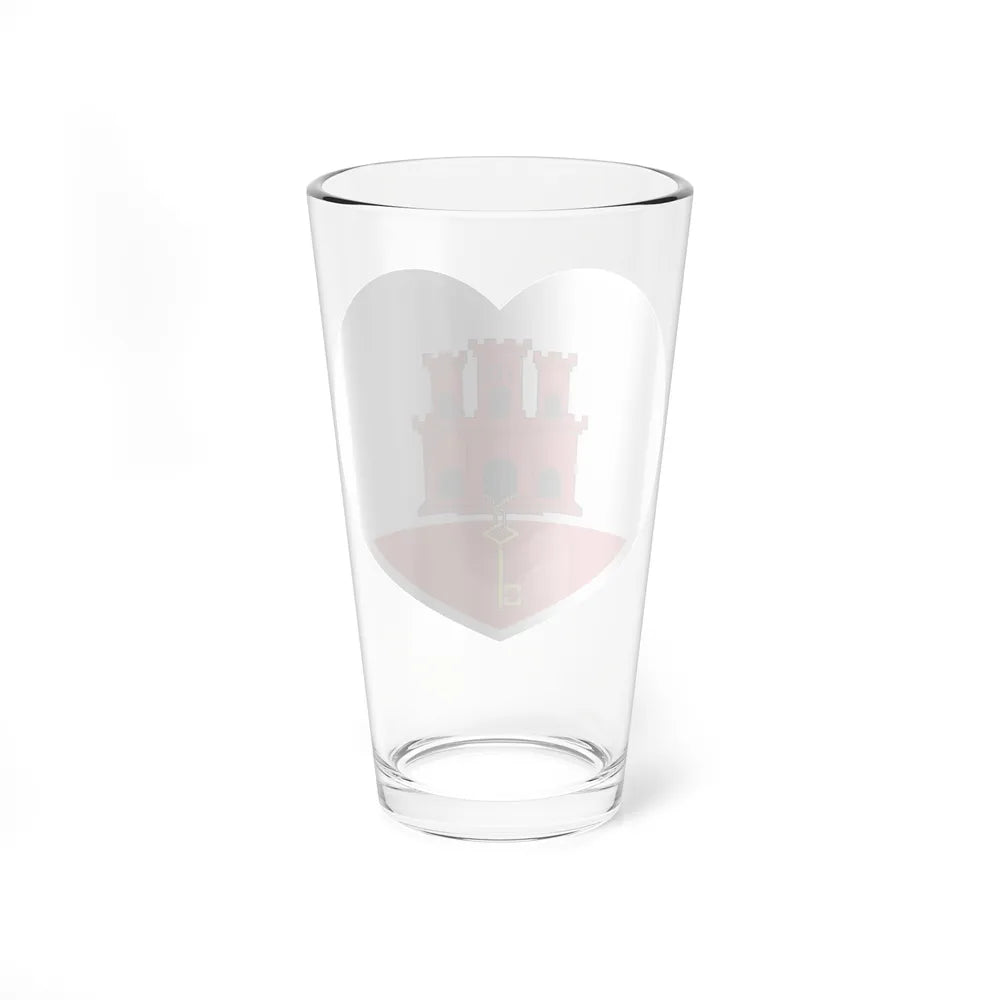 Heart Flag of Gibraltar - Pint Glass 16oz-Go Mug Yourself