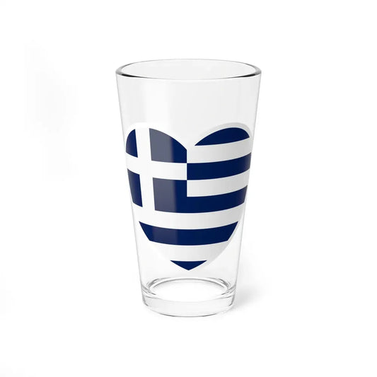 Heart Flag of Greece 1970-1975 - Pint Glass 16oz 16oz - Go Mug Yourself