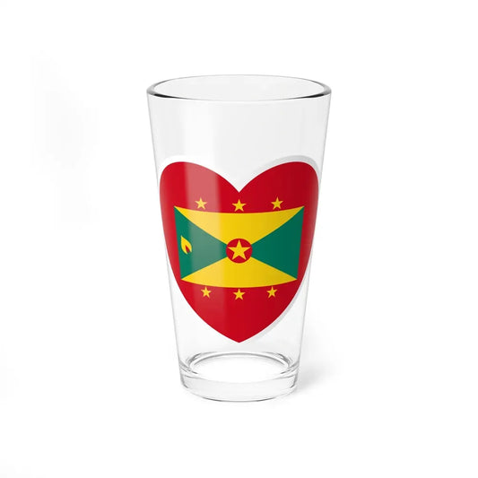 Heart Flag of Grenada - Pint Glass 16oz 16oz - Go Mug Yourself
