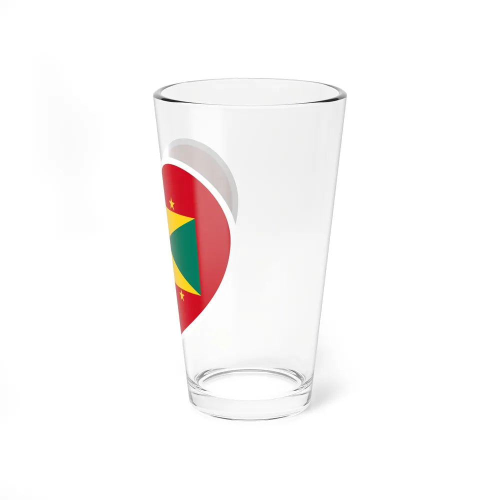 Heart Flag of Grenada - Pint Glass 16oz-Go Mug Yourself