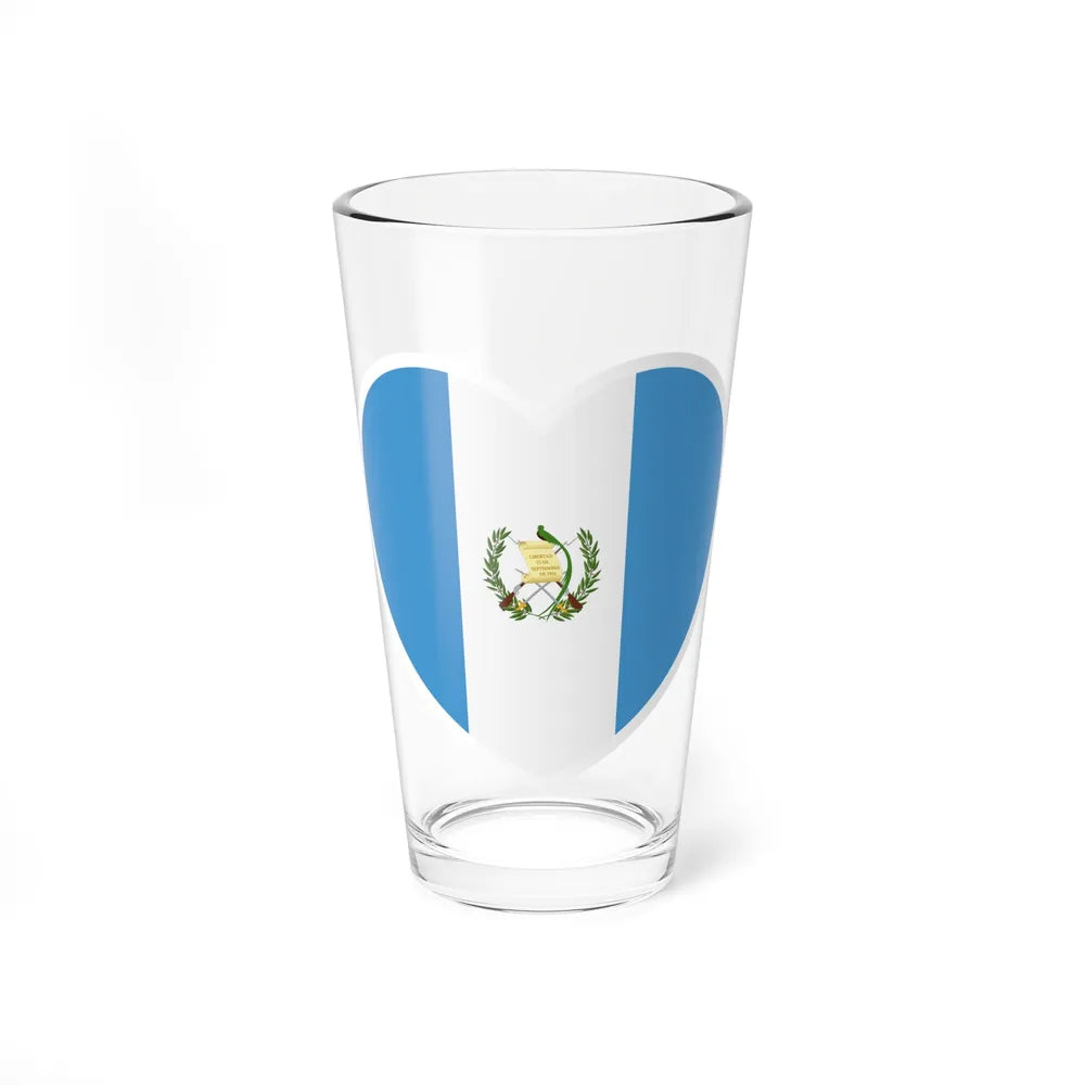 Heart Flag of Guatemala - Pint Glass 16oz-16oz-Go Mug Yourself