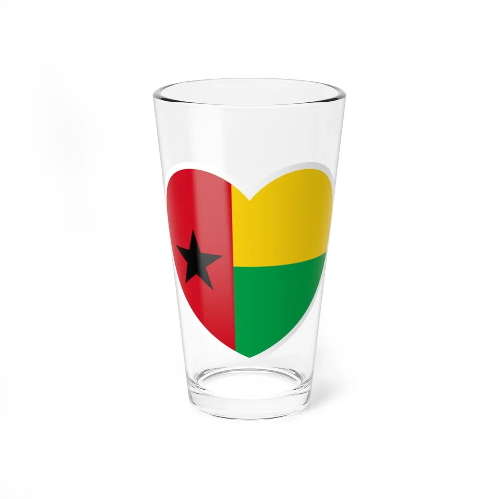 Heart Flag of Guinea-Bissau - Pint Glass 16oz-16oz-Go Mug Yourself