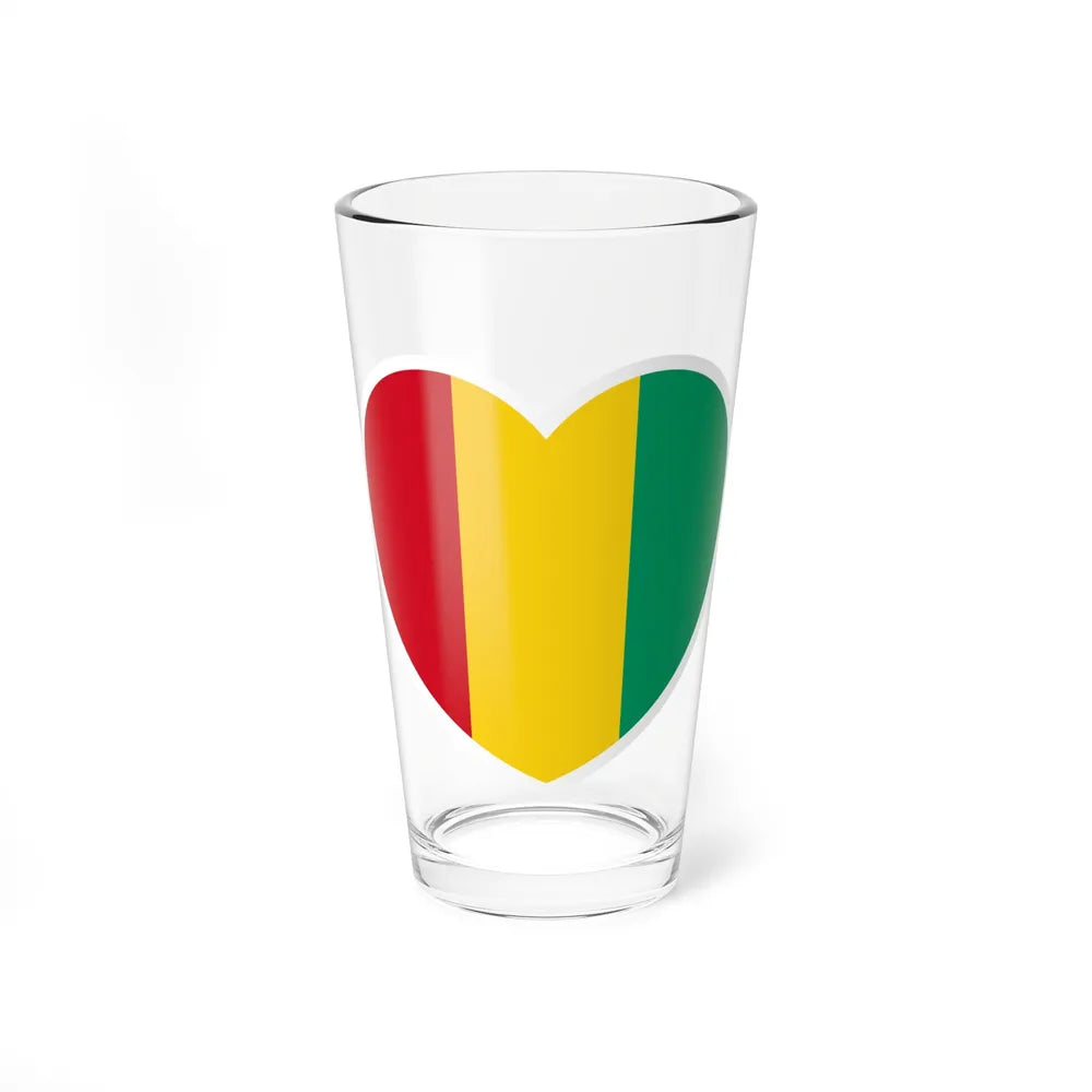 Heart Flag of Guinea - Pint Glass 16oz-16oz-Go Mug Yourself