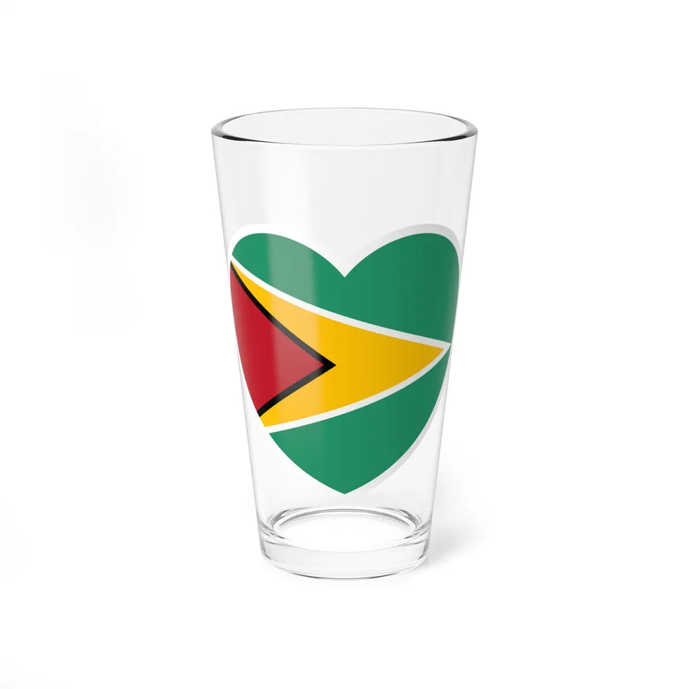 Heart Flag of Guyana - Pint Glass 16oz-16oz-Go Mug Yourself