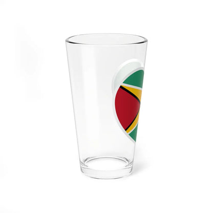 Heart Flag of Guyana - Pint Glass 16oz-Go Mug Yourself