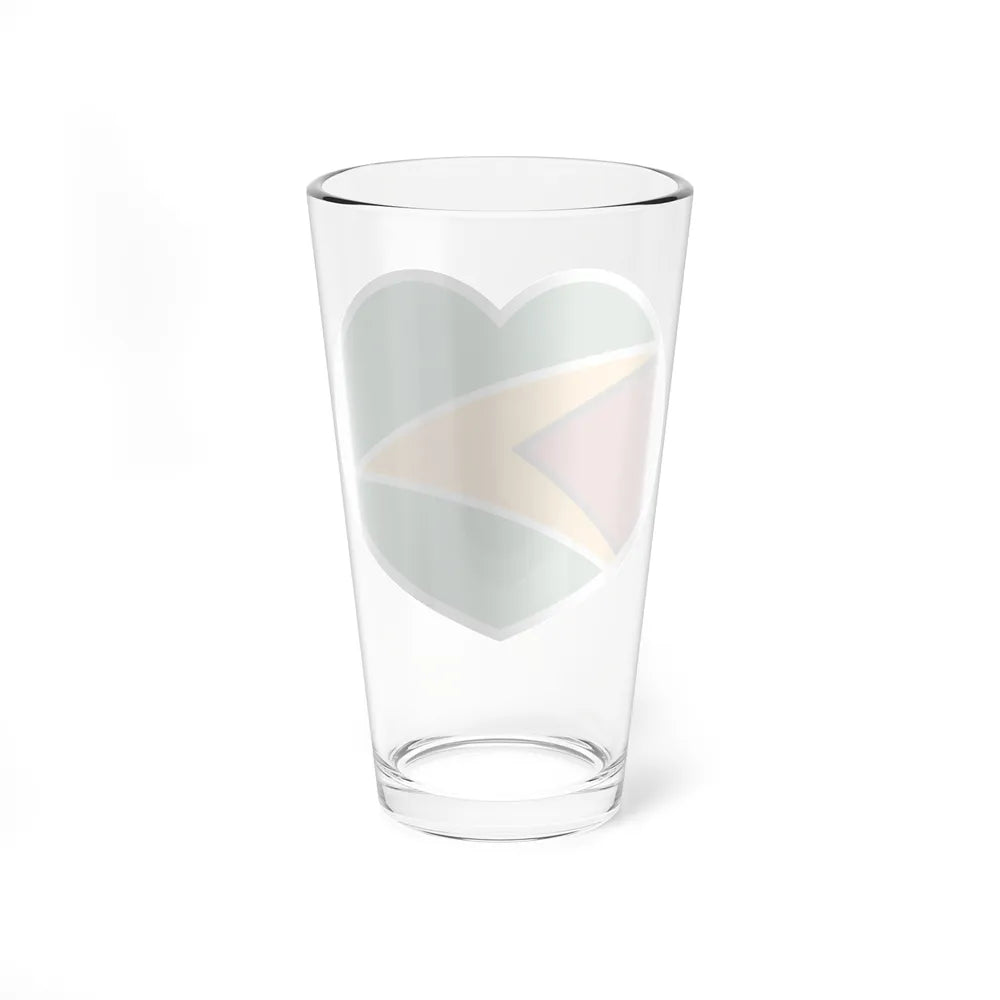 Heart Flag of Guyana - Pint Glass 16oz-Go Mug Yourself