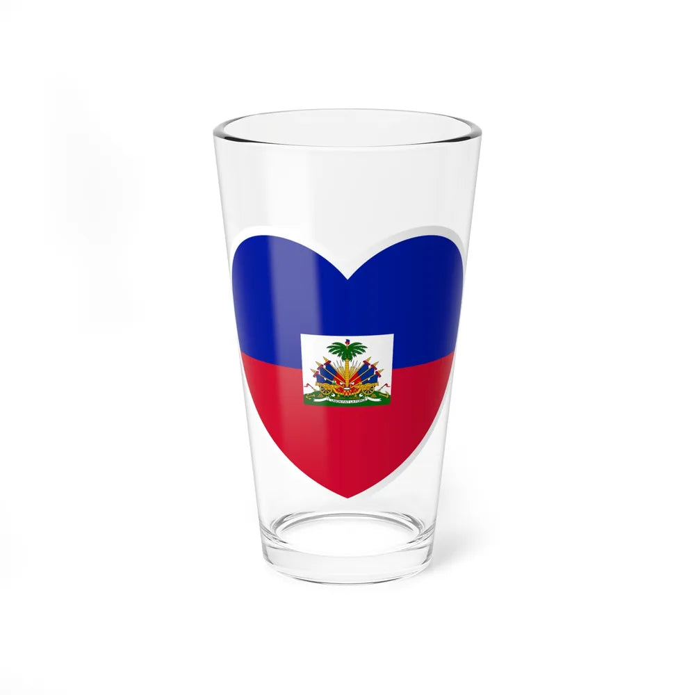 Heart Flag of Haiti - Pint Glass 16oz-16oz-Go Mug Yourself