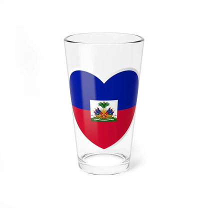 Heart Flag of Haiti - Pint Glass 16oz 16oz - Go Mug Yourself