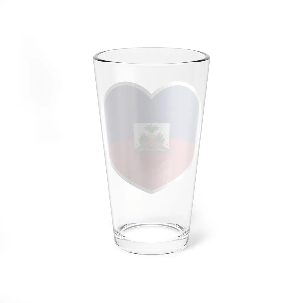 Heart Flag of Haiti - Pint Glass 16oz-Go Mug Yourself