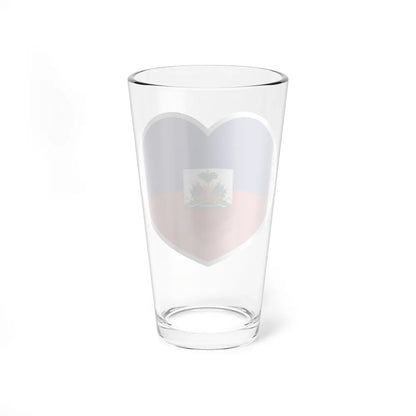 Heart Flag of Haiti - Pint Glass 16oz-Go Mug Yourself