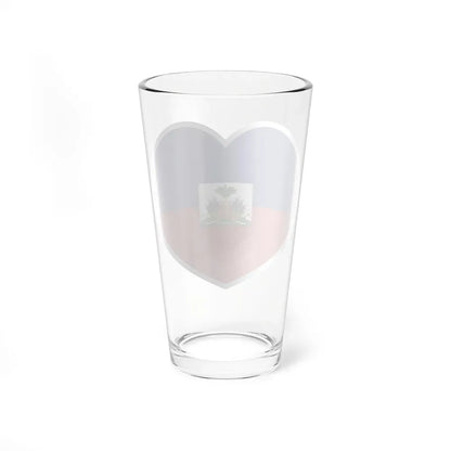 Heart Flag of Haiti - Pint Glass 16oz - Go Mug Yourself