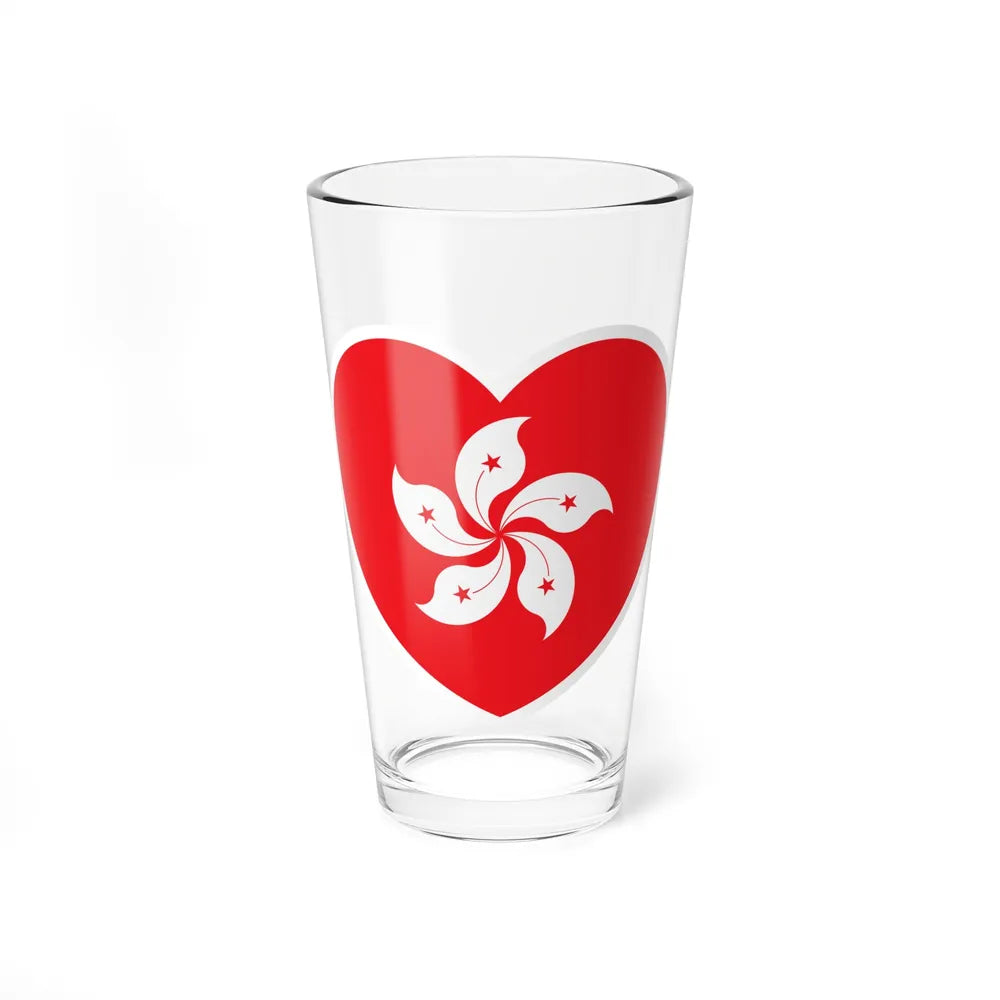 Heart Flag of Hong Kong - Pint Glass 16oz-16oz-Go Mug Yourself