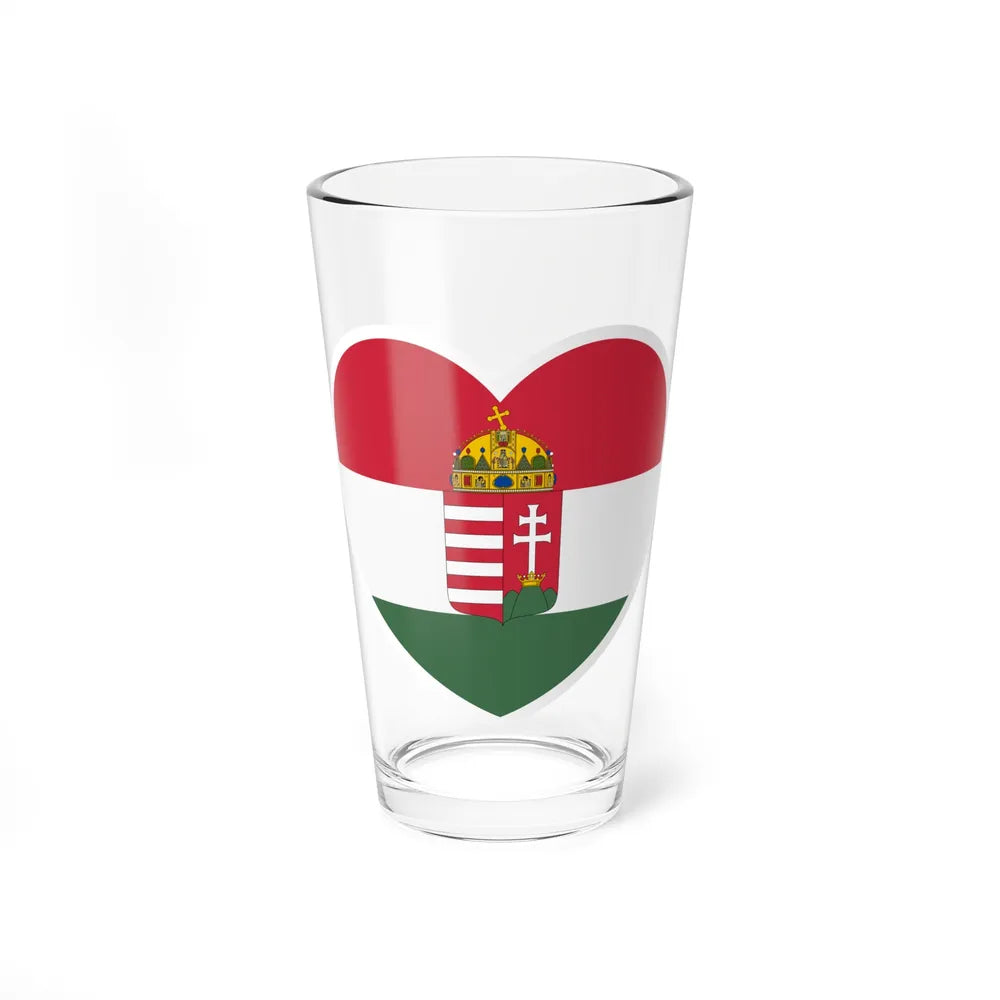 Heart Flag of Hungary 1869-1874 - Pint Glass 16oz-16oz-Go Mug Yourself