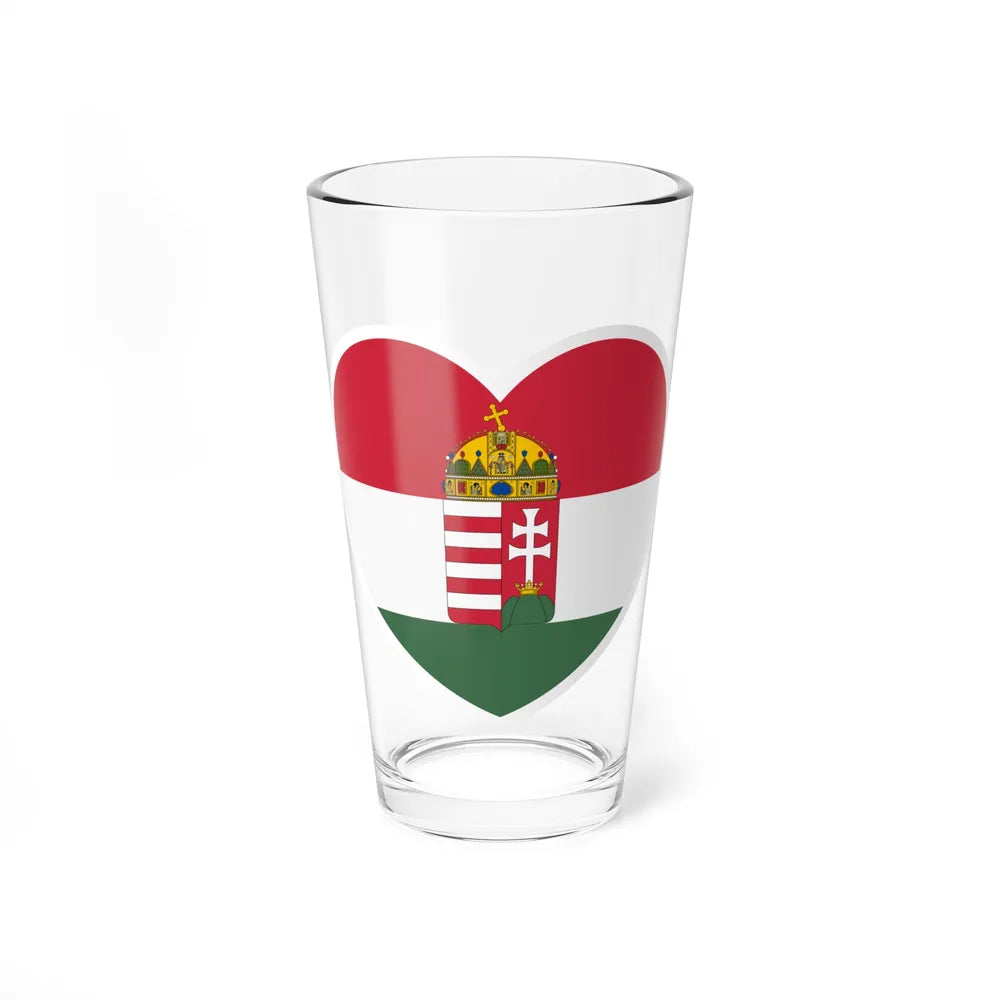 Heart Flag of Hungary 1874-1896 - Pint Glass 16oz-16oz-Go Mug Yourself