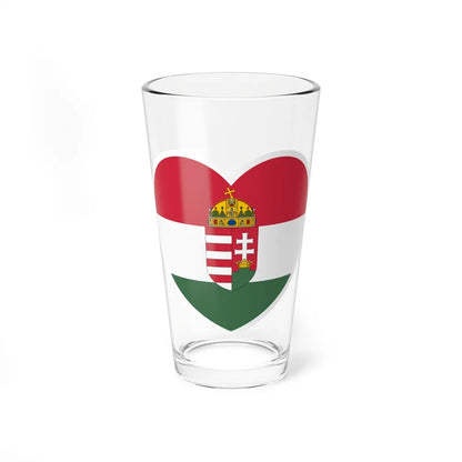 Heart Flag of Hungary 1896-1915 - Pint Glass 16oz-16oz-Go Mug Yourself