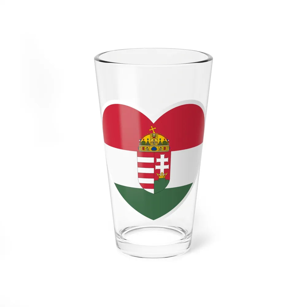 Heart Flag of Hungary 1915-1918, 1919-1946 - Pint Glass 16oz-16oz-Go Mug Yourself