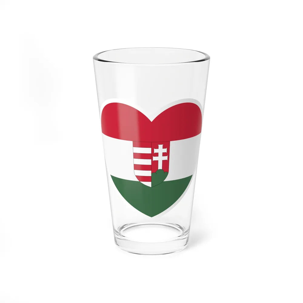 Heart Flag of Hungary 1918-1919 - Pint Glass 16oz-16oz-Go Mug Yourself