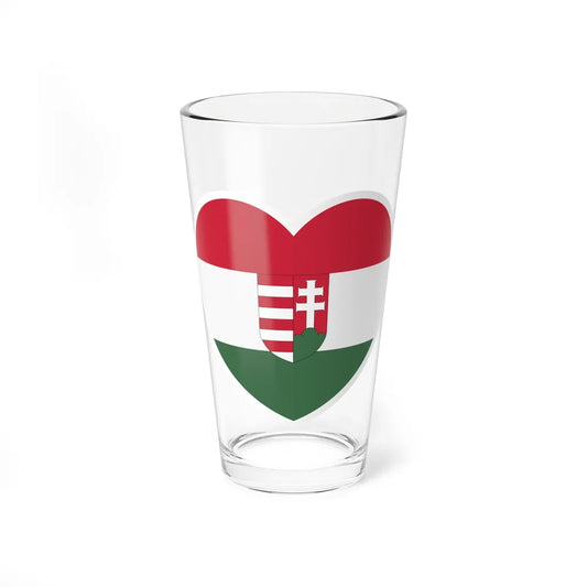 Heart Flag of Hungary 1918-1919 - Pint Glass 16oz-16oz-Go Mug Yourself