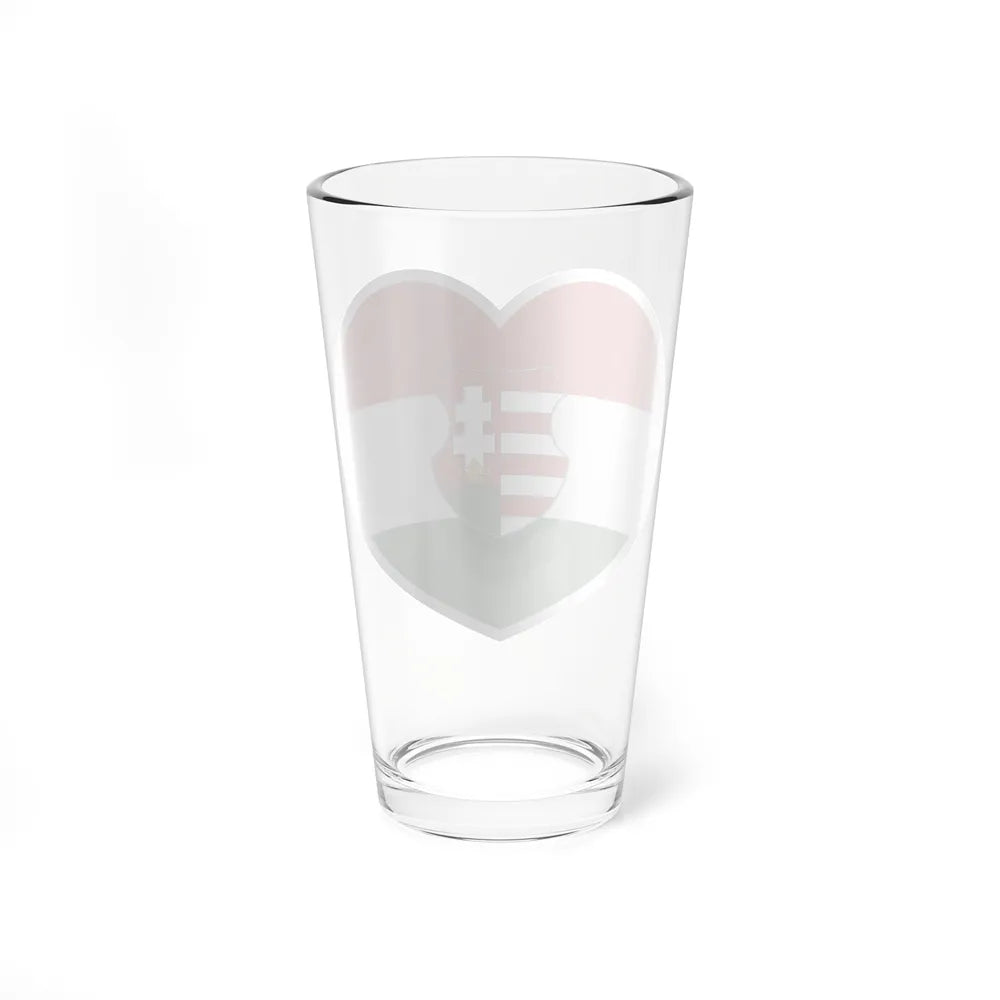 Heart Flag of Hungary 1946-1949, 1956-1957 - Pint Glass 16oz-Go Mug Yourself