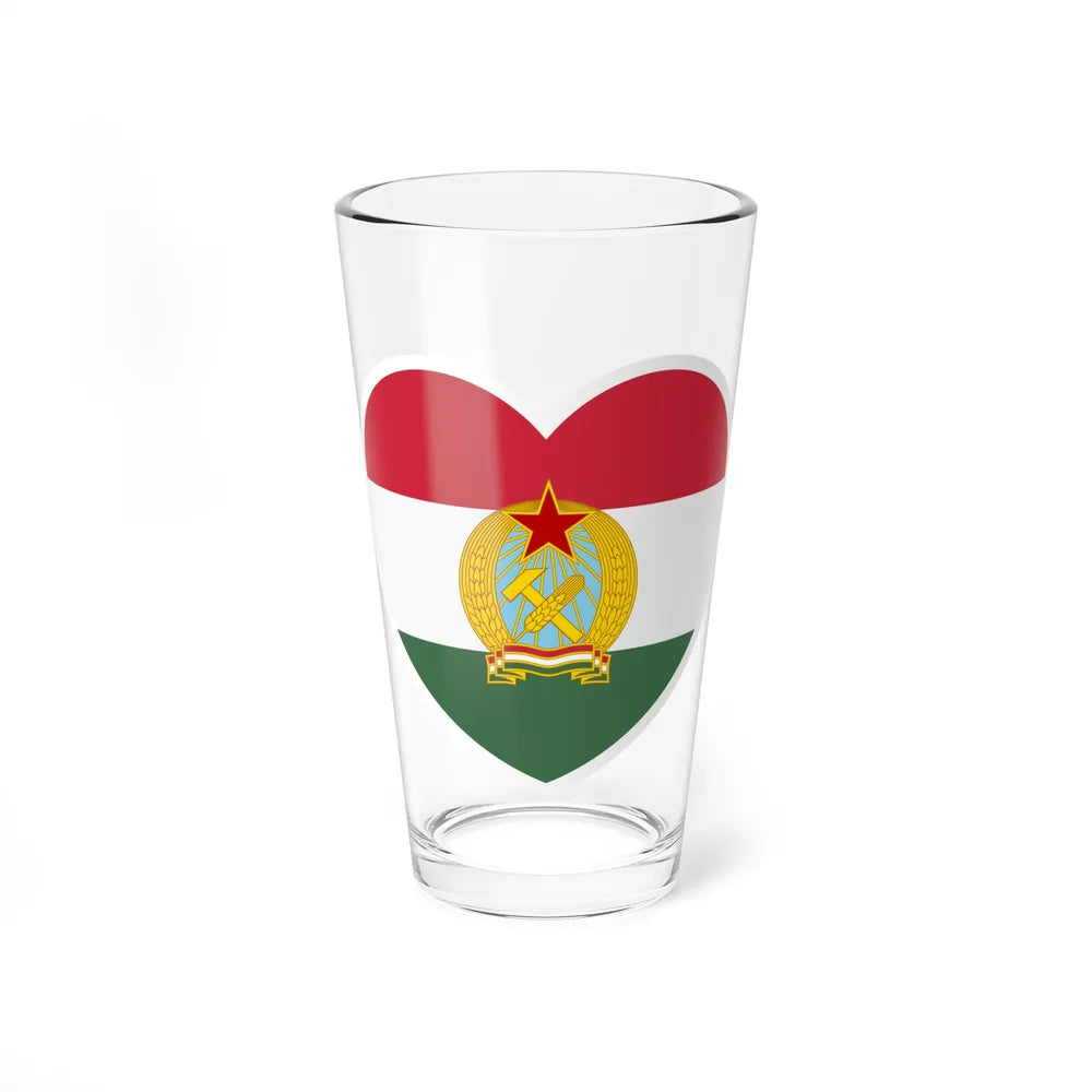 Heart Flag of Hungary 1949-1956 - Pint Glass 16oz-16oz-Go Mug Yourself