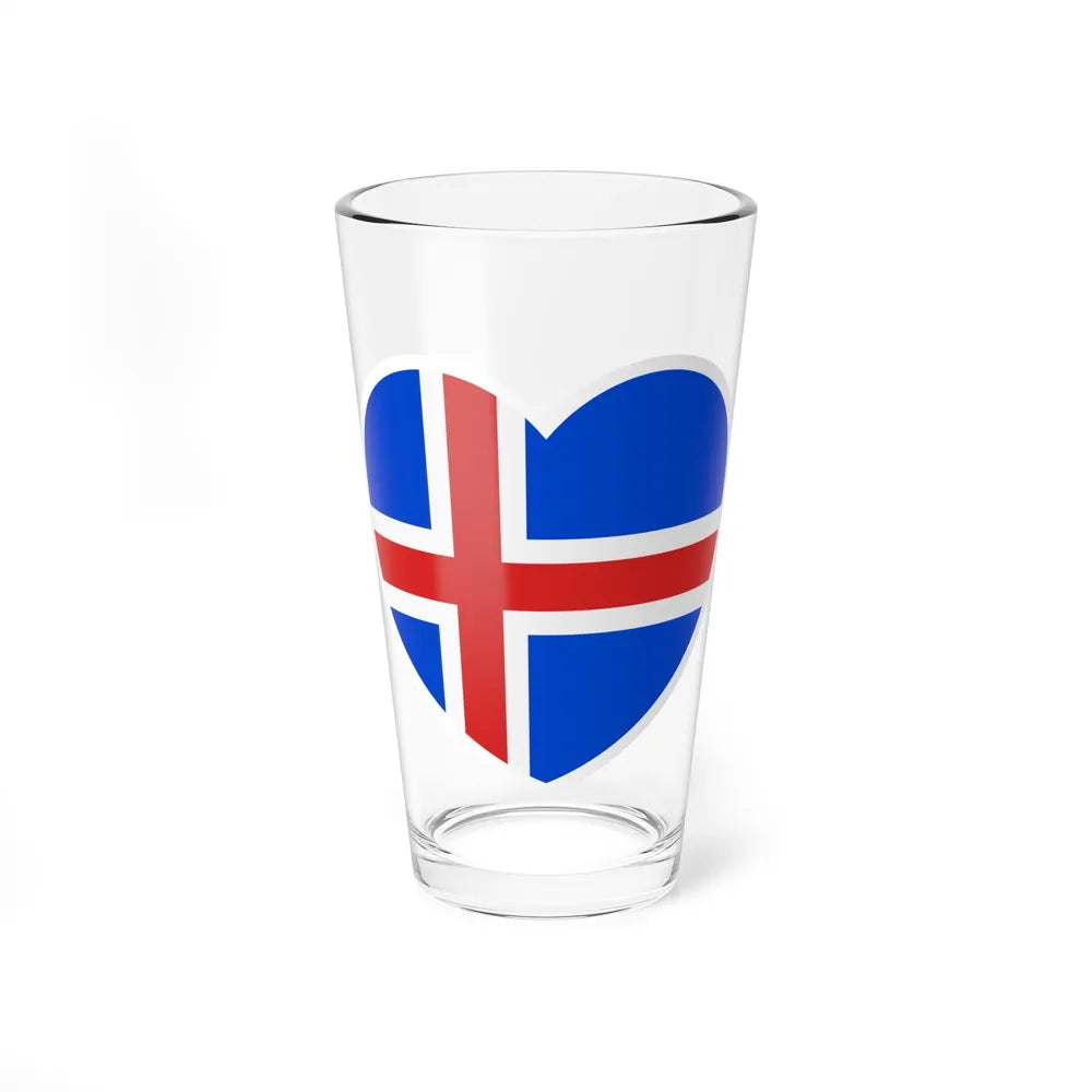 Heart Flag of Iceland 1918-1944 - Pint Glass 16oz-16oz-Go Mug Yourself