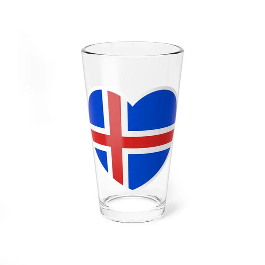 Heart Flag of Iceland 1918-1944 - Pint Glass 16oz 16oz - Go Mug Yourself