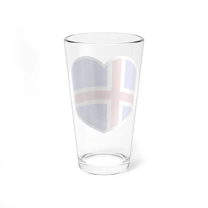 Heart Flag of Iceland 1918-1944 - Pint Glass 16oz-Go Mug Yourself