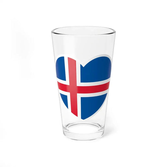 Heart Flag of Iceland - Pint Glass 16oz 16oz - Go Mug Yourself