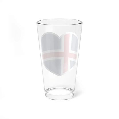 Heart Flag of Iceland - Pint Glass 16oz-Go Mug Yourself