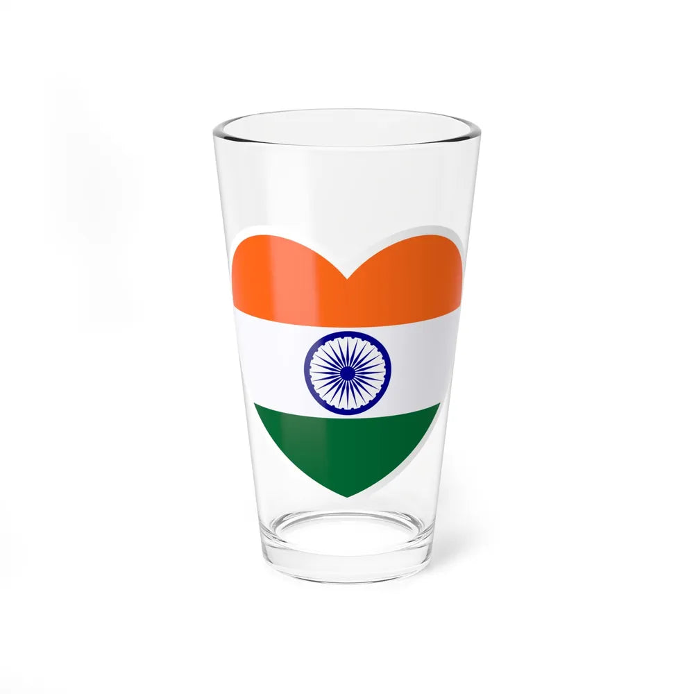 Heart Flag of India - Pint Glass 16oz-16oz-Go Mug Yourself