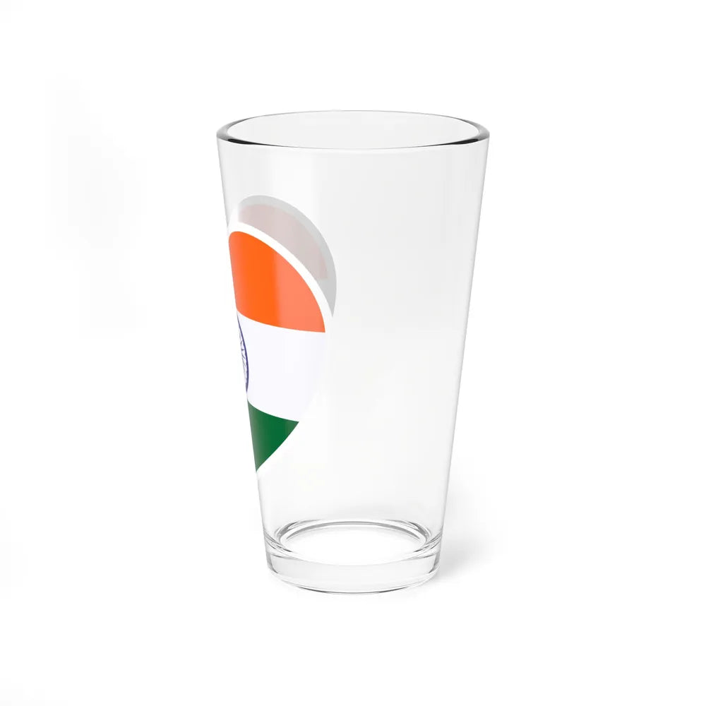 Heart Flag of India - Pint Glass 16oz-Go Mug Yourself