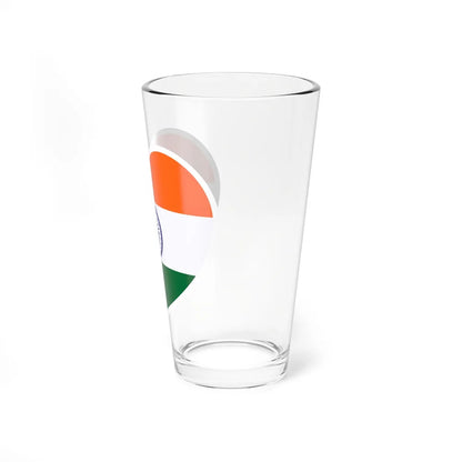 Heart Flag of India - Pint Glass 16oz-Go Mug Yourself