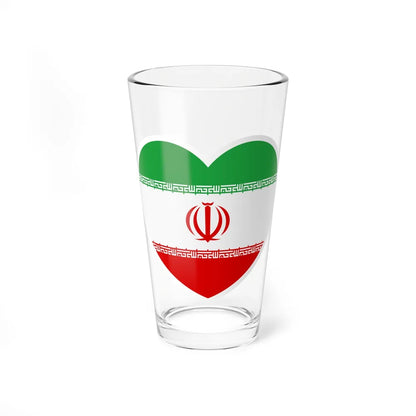 Heart Flag of Iran - Pint Glass 16oz-16oz-Go Mug Yourself