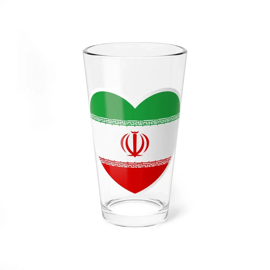 Heart Flag of Iran - Pint Glass 16oz 16oz - Go Mug Yourself