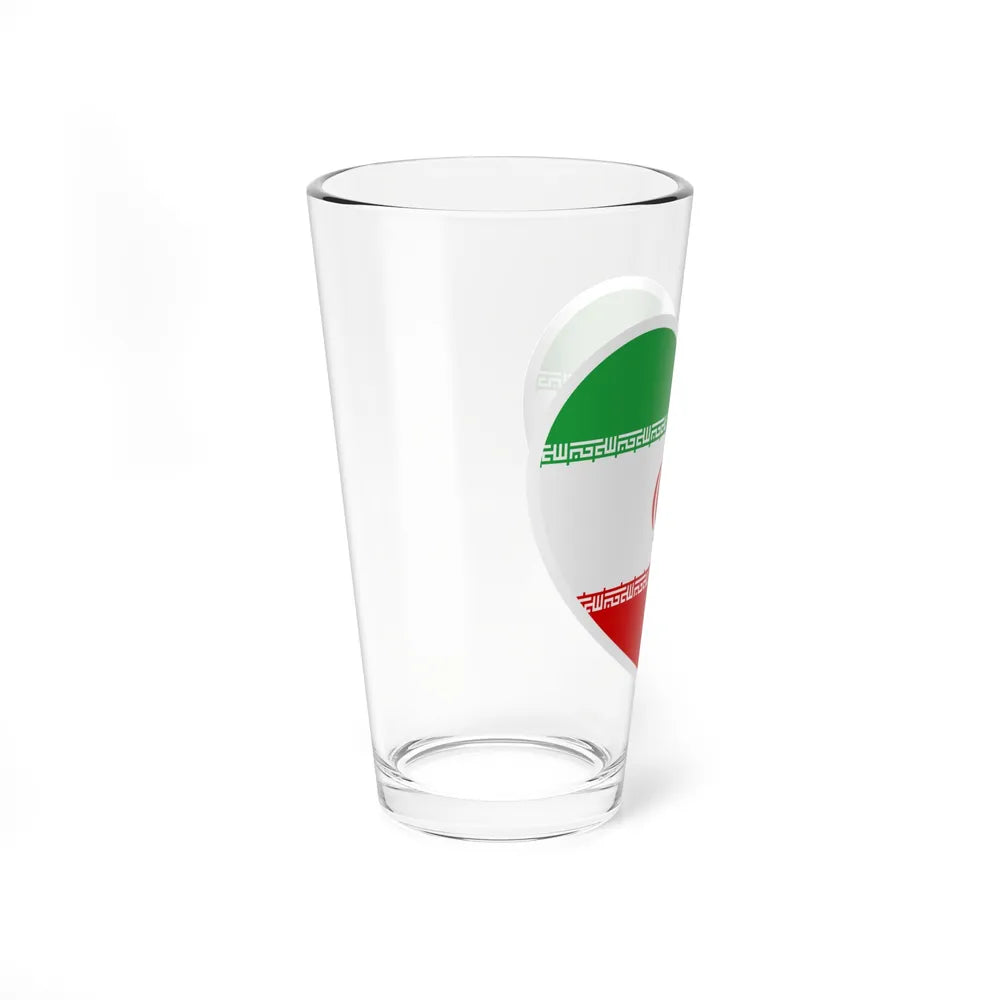 Heart Flag of Iran - Pint Glass 16oz-Go Mug Yourself