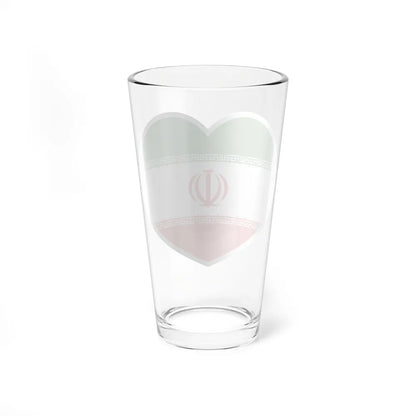 Heart Flag of Iran - Pint Glass 16oz-Go Mug Yourself