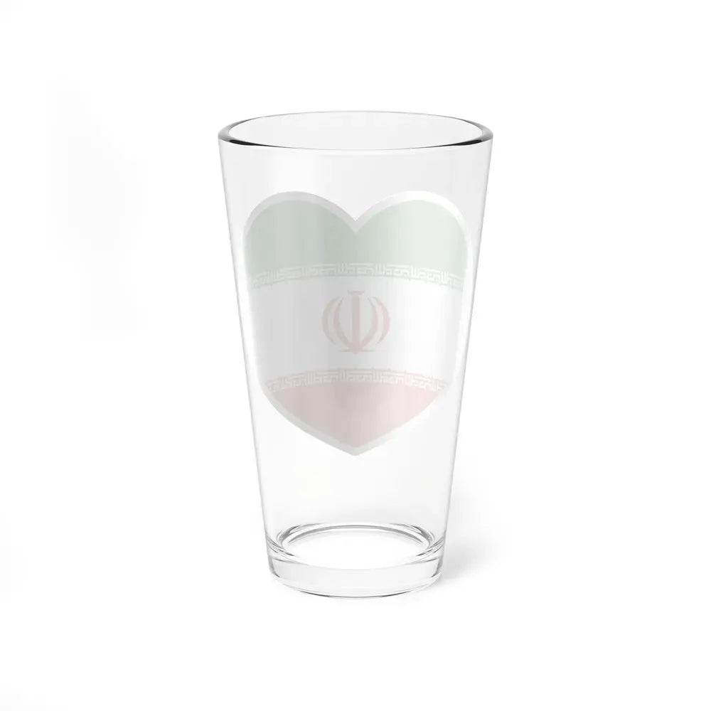Heart Flag of Iran - Pint Glass 16oz - Go Mug Yourself