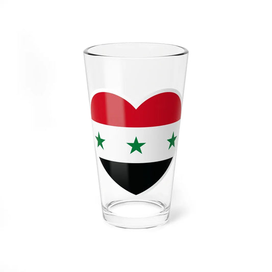 Heart Flag of Iraq 1963-1991 and Syria 1963-1972 - Pint Glass 16oz-16oz-Go Mug Yourself