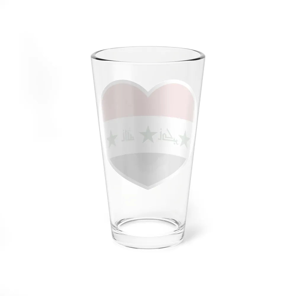 Heart Flag of Iraq 2004-2008 - Pint Glass 16oz-Go Mug Yourself