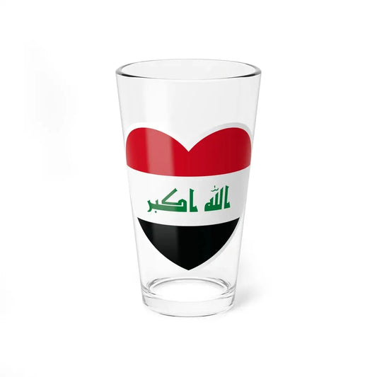 Heart Flag of Iraq - Pint Glass 16oz 16oz - Go Mug Yourself