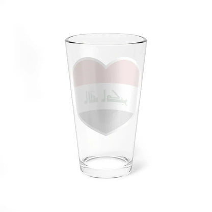 Heart Flag of Iraq - Pint Glass 16oz - Go Mug Yourself