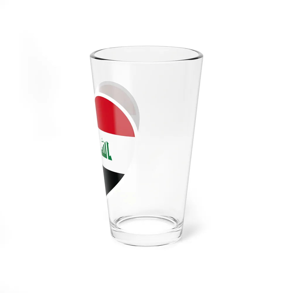 Heart Flag of Iraq - Pint Glass 16oz-Go Mug Yourself