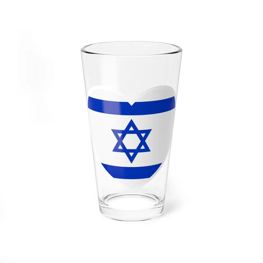 Heart Flag of Israel - Pint Glass 16oz-16oz-Go Mug Yourself