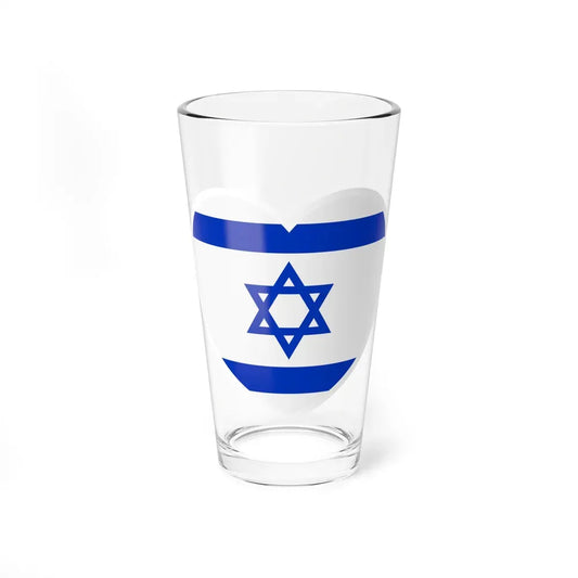 Heart Flag of Israel - Pint Glass 16oz 16oz - Go Mug Yourself