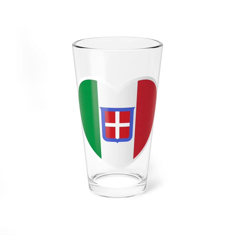 Heart Flag of Italy 1861-1946 - Pint Glass 16oz-16oz-Go Mug Yourself