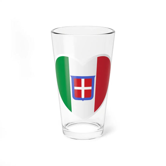 Heart Flag of Italy 1861-1946 - Pint Glass 16oz-16oz-Go Mug Yourself