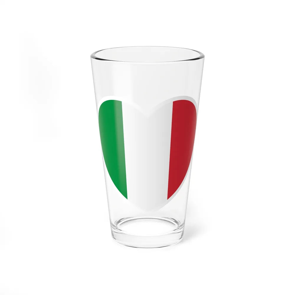 Heart Flag of Italy - Pint Glass 16oz-16oz-Go Mug Yourself