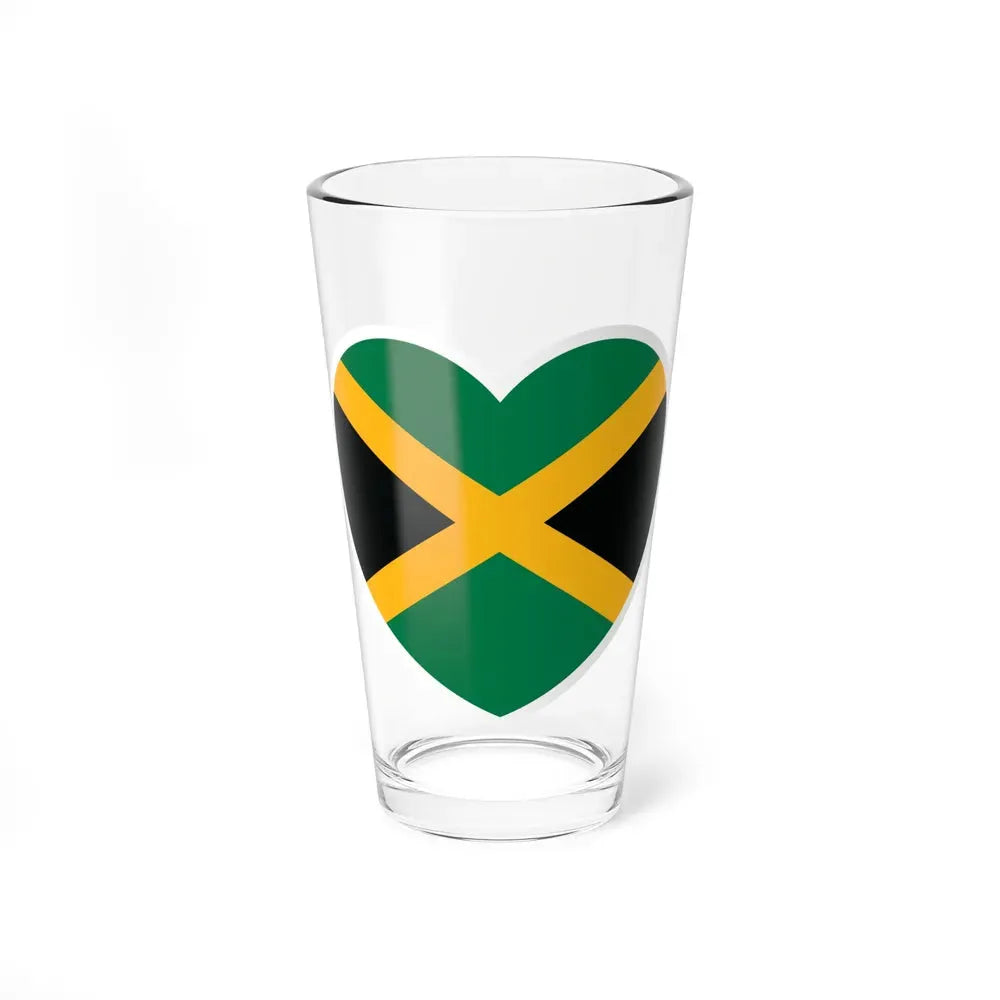 Heart Flag of Jamaica - Pint Glass 16oz 16oz - Go Mug Yourself
